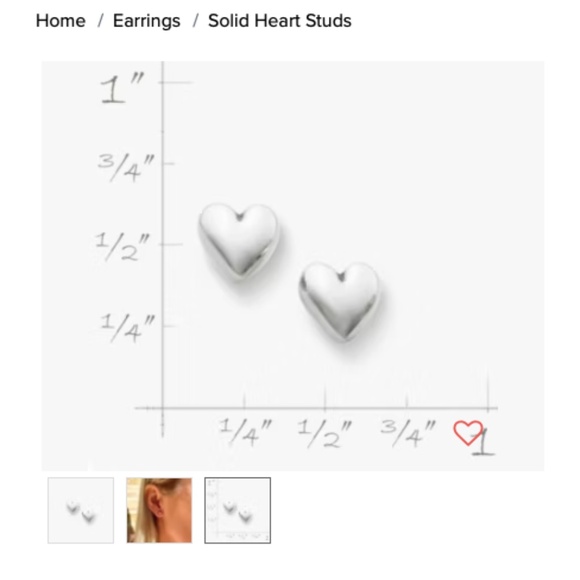 James Avery Solid Heart Stud Earrings - Picture 5 of 5